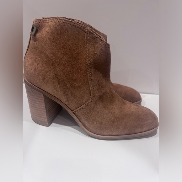 Lucky Brand Pellyon Suede Heeled Booties Ginger Size 8.5 NEW - Picture 5 of 6